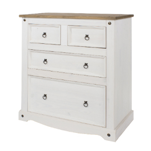 Corona Four Drawer White Chest