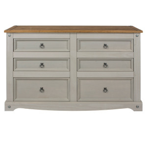 Corona Six Drawer Chest - Grey Wash