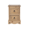 Corona Two Drawer Bedside Cabinet - Pine