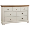 Dalton Seven Drawer Wide Chest - Cream