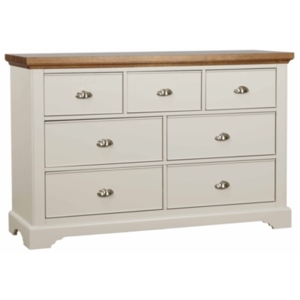 Dalton Seven Drawer Wide Chest - Cream