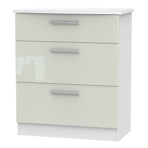 Kensington Kashmir Three Drawer Deep Chest - White
