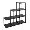 Metal Six Hole Step Shelving Unit - Black