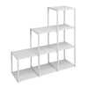Metal Six Hole Step Shelving Unit - White
