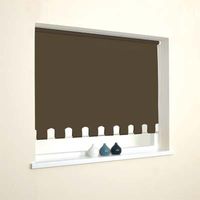 Mocha Brown Castle Edge Roller Blind - 165cm Standard Drop - Various Widths