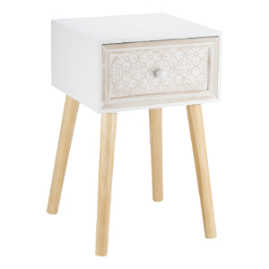 Patterned Drawer Unit - White