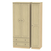Pembury Triple Two Drawer Wardrobe - Oak effect / 197cm
