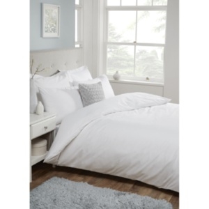 Percale Plain Duvet Cover and Pillowcase Set - Optic / Single
