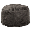 Plain Fur Grey Footstool - Grey