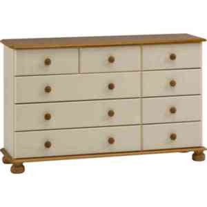 Richmond 2+3+4 Drawer Chest - Cream - Cream and Pine