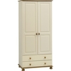 Richmond Two Drawer Wardrobe - Cream / 185cm