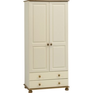 Richmond Two Drawer Wardrobe - Cream / 185cm