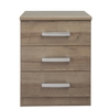 Riviera Three Drawer Bedside Table - Medium Oak