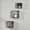 Set Of 3 Wall Cubes - Matt Aluminium