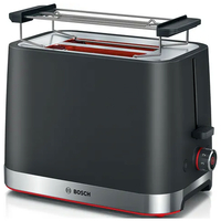 Bosch TAT4M223GB 2 Slice Toaster in Black Extra Wide Slots