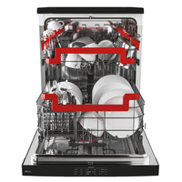 Hoover HSF5E3DFB1 60cm Dishwasher in Black 15 Place Settings Wi Fi E
