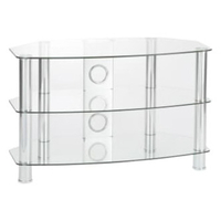 TTAP C303C 12003C Vantage Curve 1200mm TV Stand in Chrome Clear Glass