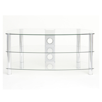 TTAP C303C 800 3C Vantage Curve 800mm TV Stand in Chrome Clear Glass