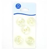 Coats Crafts Large Glossy Lemon Pearl Eyecut 2 Hole Button x 5