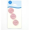 Coats Crafts Large Round Pink Sparkle 2 Hole Button x 3
