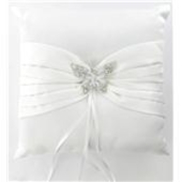 Elegant Butterfly Ring Cushion White