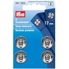 Prym Sew On Snap Fasteners in Silver 17 mm