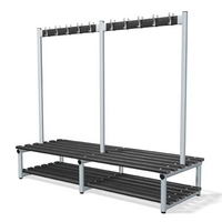 Double Sided Hook Bench Type D Black Polymer Slats 1500mm