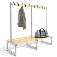 Double Sided Hook Bench Type D Light Ash Slats 2000mm