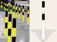 Sub-Surface Fixed Barrier Post 60mm DIA Black/Yellow