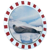 Vialux 886-AB Frost-Free Convex Stainless Steel Mirror 1000mm
