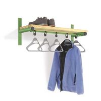 Wall Mounted Shelf and Rail Type E Light Ash Slats 1500mm