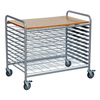 15 Level Art Drying Trolley- 45mm between shelves - Grey powder coated frame with beech laminate top