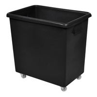 150 Litre Mobile Bar Truck - 100% recycled plastic polymer - Black - 750 x 615 x 455 - Four 50mm nylon swivel castors