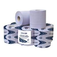 2-ply blue centrefeed paper rolls - pack of 6