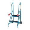 2 Step Expanded Steel Tread Dock Steps - Powder Coated Blue Finish