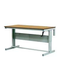 200kg Premier Adjustable-Height Cantilever Workbench with Solid Hardwood Worktop - 730-950 x 1200 x 750mm