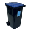 240L wheelie bin - grey with green lid