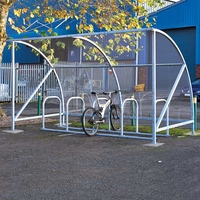 2m Dudley Cycle Shelter Without Perspex End Panels - Galvanised