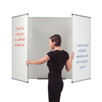 3 panel space saving whiteboard,  magnetic surface