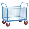 4 Mesh Sides Galvanised Base Platform Trolley 850 x 500