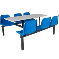 4 Seater Canteen Table & Chairs Unit (2-way entry) - 725 x 1690 x 1070mm