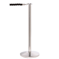 6 Flat Top Barrier Posts with 5 Blue Braided Ropes
