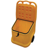 75L mobile yellow grit bin with 3 x 25kg bags of white salt
