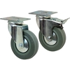 75mm diameter Grey Non Marking Rubber Tyre Swivel Castor - 50kg capacity