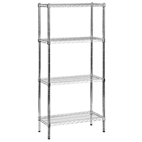 ESD Chrome Wire Shelving with 4 Shelves - 1625 x 1370 x 610mm - Starter Bay