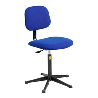 ESD Upholstered Operator Chair with Glides,  High Lift 550-800mm seat height