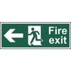 Fire exit (Man arrow left) - Self Adhesive Sticky Sign (400 x 150mm)