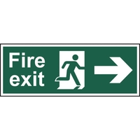Fire exit (Man arrow right) - Sign - PVC (400 x 150mm)