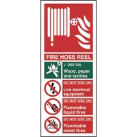 Fire Hose Reel Sign - Rigid PVC Board - 82 x 202mm