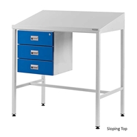 Flat Top Workstation,  Triple Drawer 920mm H x 1000mm W x 460mm D